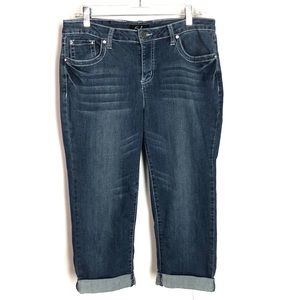 Earl Jean Size 12 Capri Stretch Jeans Rhinestones